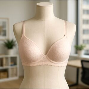 Fredericks Hollywood Push Up Bra 34C Pink Floral Lace Padded Underwire NWT Sexy